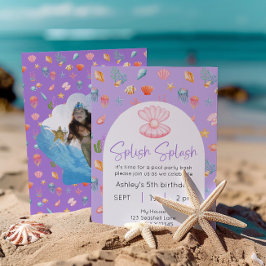 アンダーザシープールパーティー誕生日写真 招待状