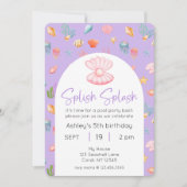 アンダーザシープールパーティー誕生日写真 招待状 (正面)