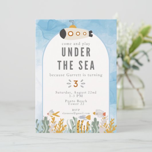 アンダーザシーボーイズ誕生日招待状 招待状 (スタンド正面)