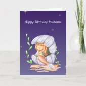 アンダーザシーマーメイドガールハッピーバースデー カード (正面)