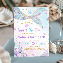 アンダーザシーマーメイドガール誕生日招待状 招待状