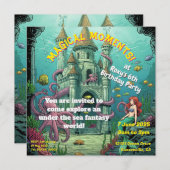 アンダーザシーマーメイドキャッスルパーティー招待状 シーズンカード (正面/裏面)