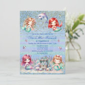 アンダーザシーマーメイドグリッター誕生日 招待状 (スタンド正面)