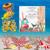 アンダーザシーマーメイドシンギングコーラルリーフ誕生日 招待状