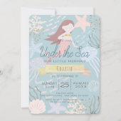 アンダーザシーマーメイドシーグリー誕生日招待状 招待状 (正面)