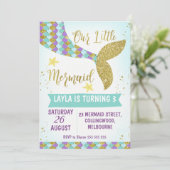 アンダーザシーマーメイドテール誕生日招待状 招待状 (スタンド正面)