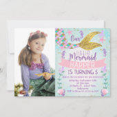 アンダーザシーマーメイドテール誕生日招待 招待状 (正面)