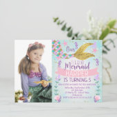 アンダーザシーマーメイドテール誕生日招待 招待状 (スタンド正面)