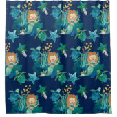 アンダーザシーマーメイドファンタジーブルー シャワーカーテン (正面)