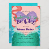 アンダーザシーマーメイドプリンセス誕生日招待状 招待状 (正面/裏面)