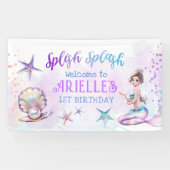 アンダーザシーマーメイドプールパーティーガール誕生日 横断幕 (横)