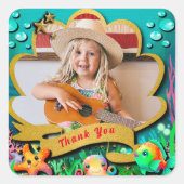 アンダーザシーマーメイド誕生日ガールパーティー スクエアシール (正面)