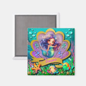 アンダーザシーマーメイド誕生日ガールパーティー マグネット (正面/裏面)
