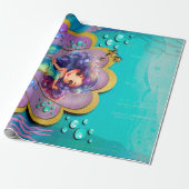 アンダーザシーマーメイド誕生日ガールパーティー ラッピングペーパー (アンロールド)
