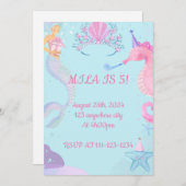 アンダーザシーマーメイド誕生日招待状 セーブザデート (正面/裏面)