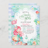アンダーザシーマーメイド誕生日招待状 招待状 (正面/裏面)