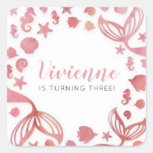 アンダーザシーマーメイド誕生日 スクエアシール (正面)