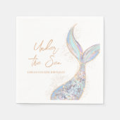 アンダーザシーマーメイド誕生日 スタンダードカクテルナプキン (正面)