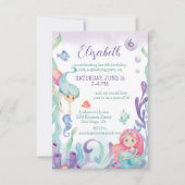 アンダーザシーマーメイド誕生日 招待状 (正面)