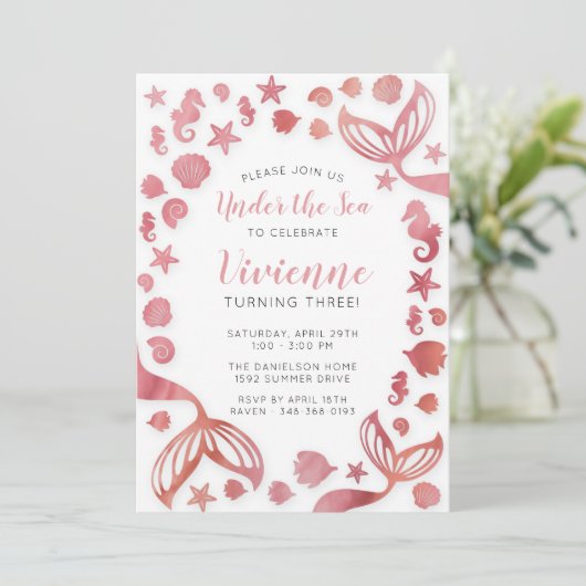 アンダーザシーマーメイド誕生日 招待状 (スタンド正面)