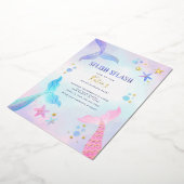 アンダーザシーマーメイド誕生日 箔招待状 (回転した状態)