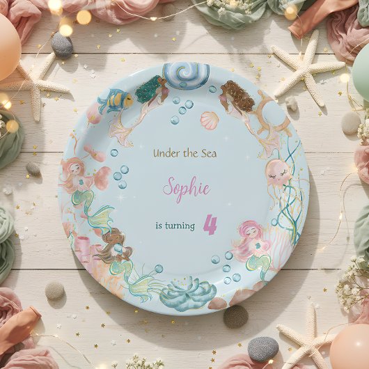 アンダーザシーメルメイズ子供の誕生日 ペーパープレート