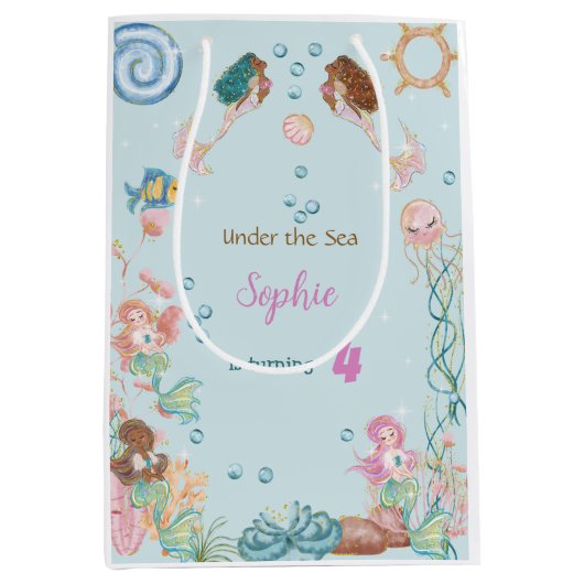 アンダーザシーメルメイズ子供の誕生日 ミディアムペーパーバッグ (正面)