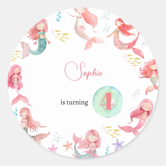 アンダーザシーメルメイズ子供の誕生日 ラウンドシール (正面)