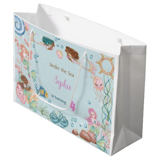 アンダーザシーメルメイズ子供の誕生日 ラージペーパーバッグ (正面アングル)