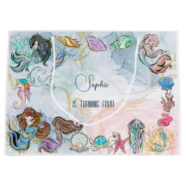 アンダーザシーメルメイズ子供の誕生日 ラージペーパーバッグ