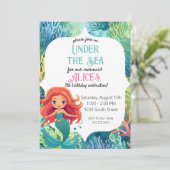 アンダーザシーリトルマーメイド誕生日招待状 招待状 (スタンド正面)