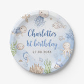 アンダーザシー子供の誕生日パーティー ペーパープレート (正面)