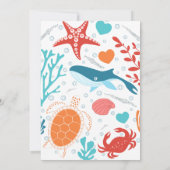 アンダーザシー小さな女の子ワン誕生日招待状 招待状 (裏面)