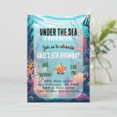 アンダーザシー海アニマルボーイ誕生日招待状 招待状 (スタンド正面)