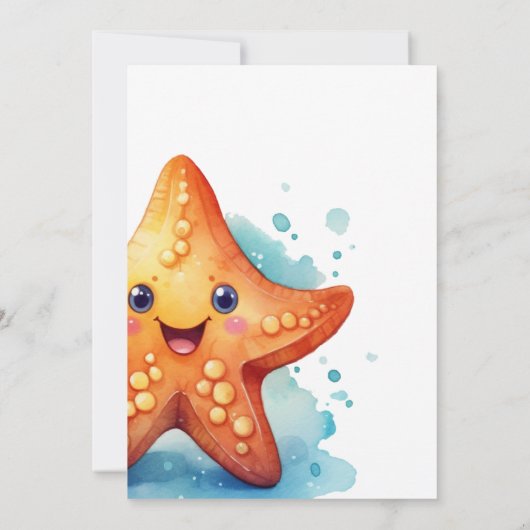 アンダーザシー海アニマルボーイ誕生日招待状 招待状 (裏面)