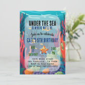 アンダーザシー海アニマルボーイ誕生日招待状 招待状 (スタンド正面)