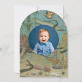 アンダーザシー海シーアニマルレトロ誕生日 招待状 (裏面)