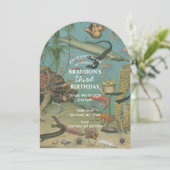 アンダーザシー海シーアニマルレトロ誕生日 招待状 (スタンド正面)