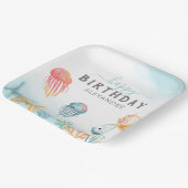 アンダーザシー海ハッピーバースデー ペーパープレート (傾斜あり)