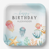 アンダーザシー海ハッピーバースデー ペーパープレート (正面)