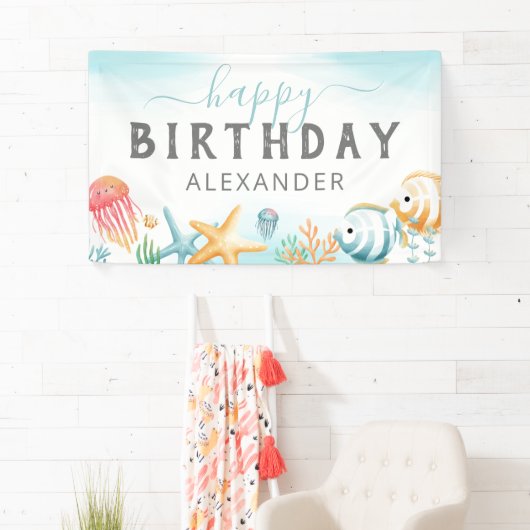 アンダーザシー海ハッピーバースデー 横断幕 (インサイチュ)