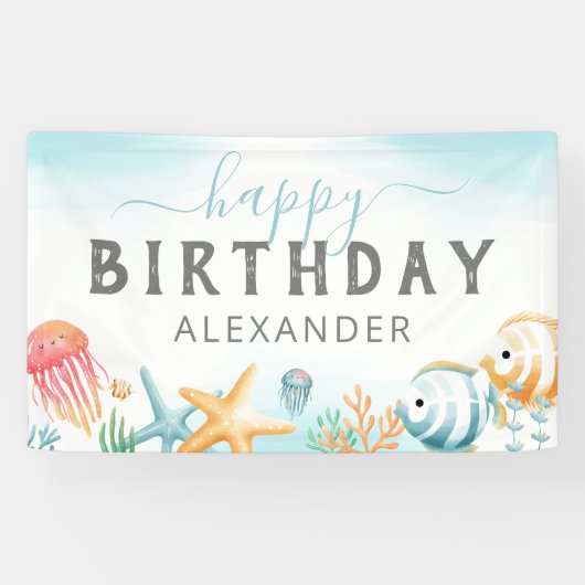 アンダーザシー海ハッピーバースデー 横断幕 (横)