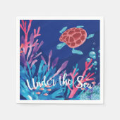 アンダーザシー海第1男の赤ちゃん誕生日 スタンダードカクテルナプキン (正面)