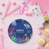 アンダーザシー海第1男の赤ちゃん誕生日 ペーパープレート (パーティー)