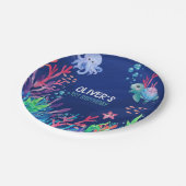 アンダーザシー海第1男の赤ちゃん誕生日 ペーパープレート (アングル)