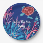 アンダーザシー海第1男の赤ちゃん誕生日 ペーパープレート (正面)