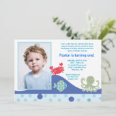 アンダーザシー海誕生日招待状 招待状 (スタンド正面)