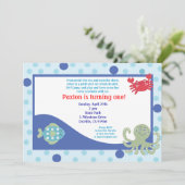 アンダーザシー海誕生日招待状 招待状 (スタンド正面)