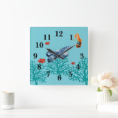 アンダーザシー海 スクエア壁時計 (ホーム)