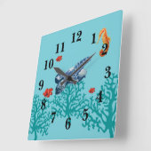 アンダーザシー海 スクエア壁時計 (傾斜)